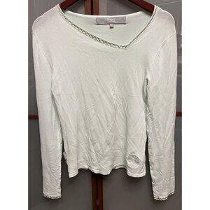 Versace Jeans Couture Vintage 90s Mint Long Sleeved Stretch Beaded Knit Top Sz L